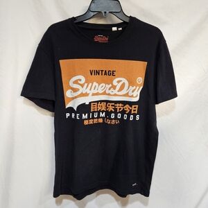 Vintage SuperDry Premium Black Label Japan T-Shirts - Size Large Good Used Cond